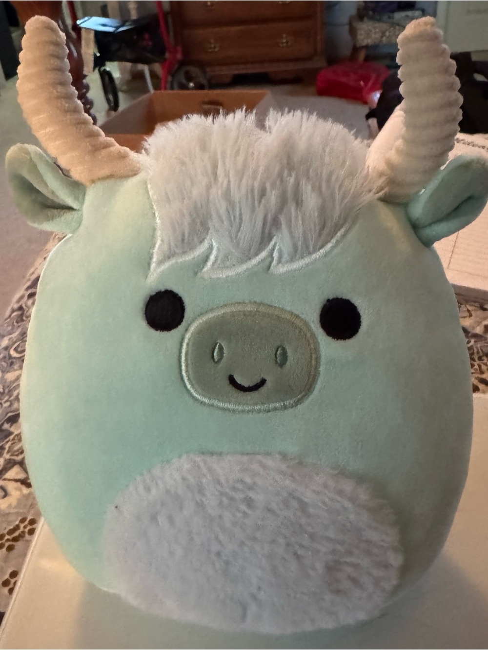 Squishmallows 8” Iver the Mint Green Highland Cow Plush- Excellent Condition.